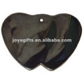 Hematite Double Heart Pendants